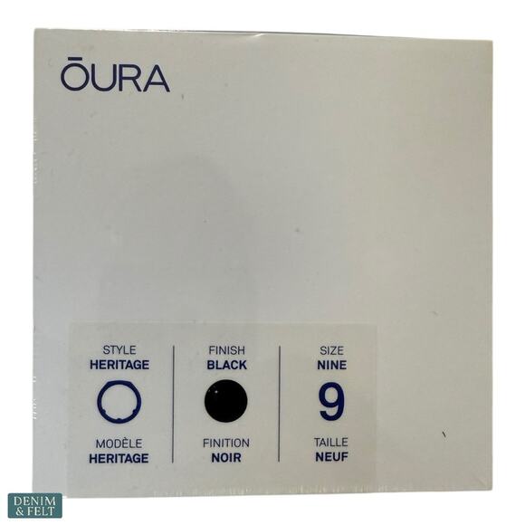 Oura Ring Gen3 Heritage Black Size 9 Smart Fitness Sleep Health Tracker NEW - Picture 1 of 8